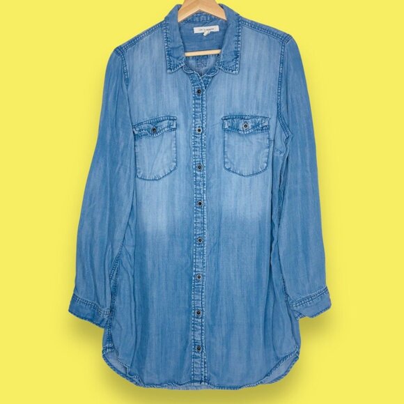 Life in Progress Chambray Top Shirt Dress Shacket Size L Comfort Hiking Outdoor - Picture 1 of 7